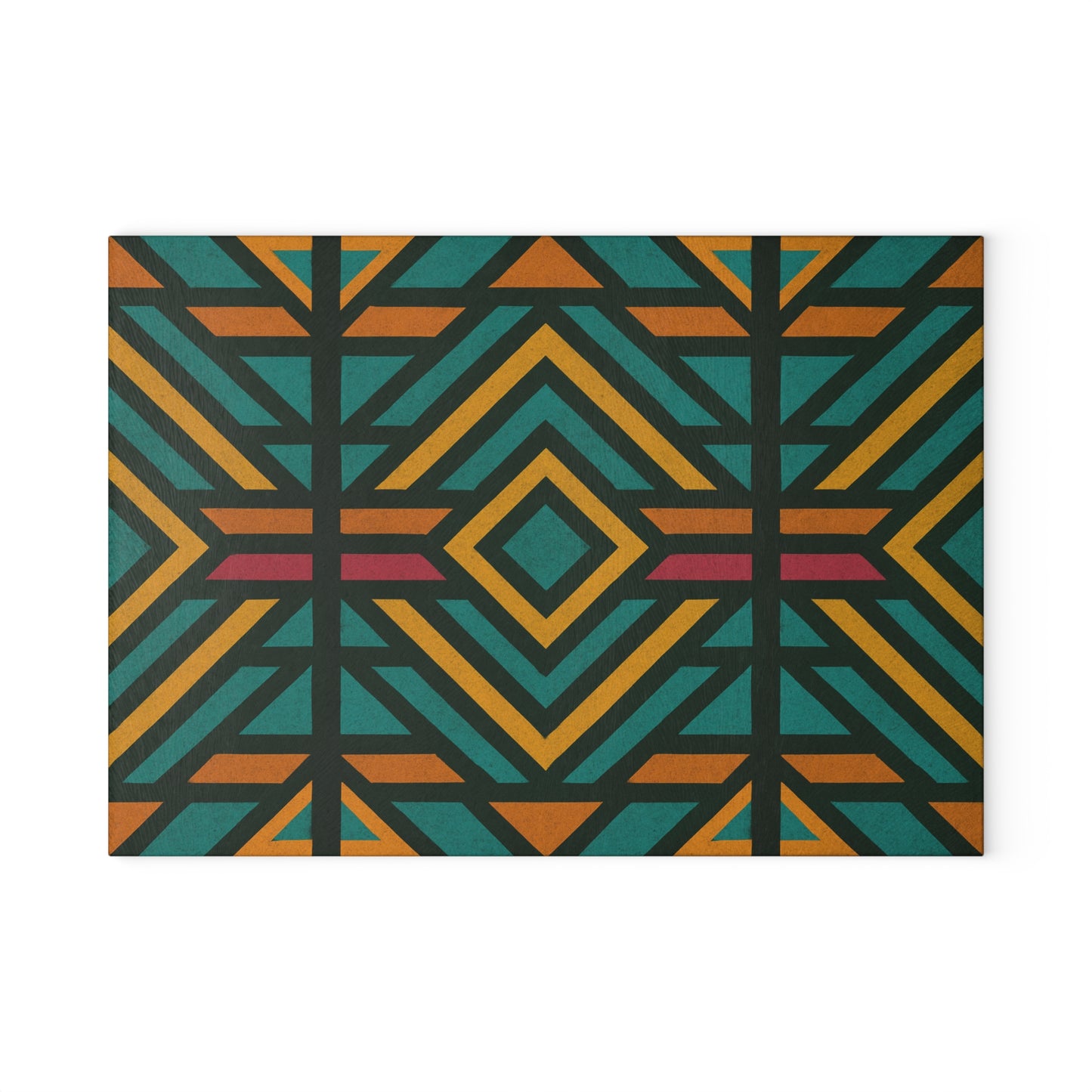 Ndebele Triangles Glass Cutting Board